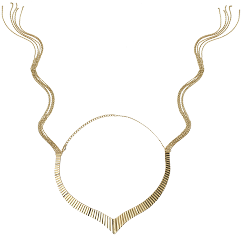 Golden Whip Necklace - Sex Jewellery (951x1015), Png Download