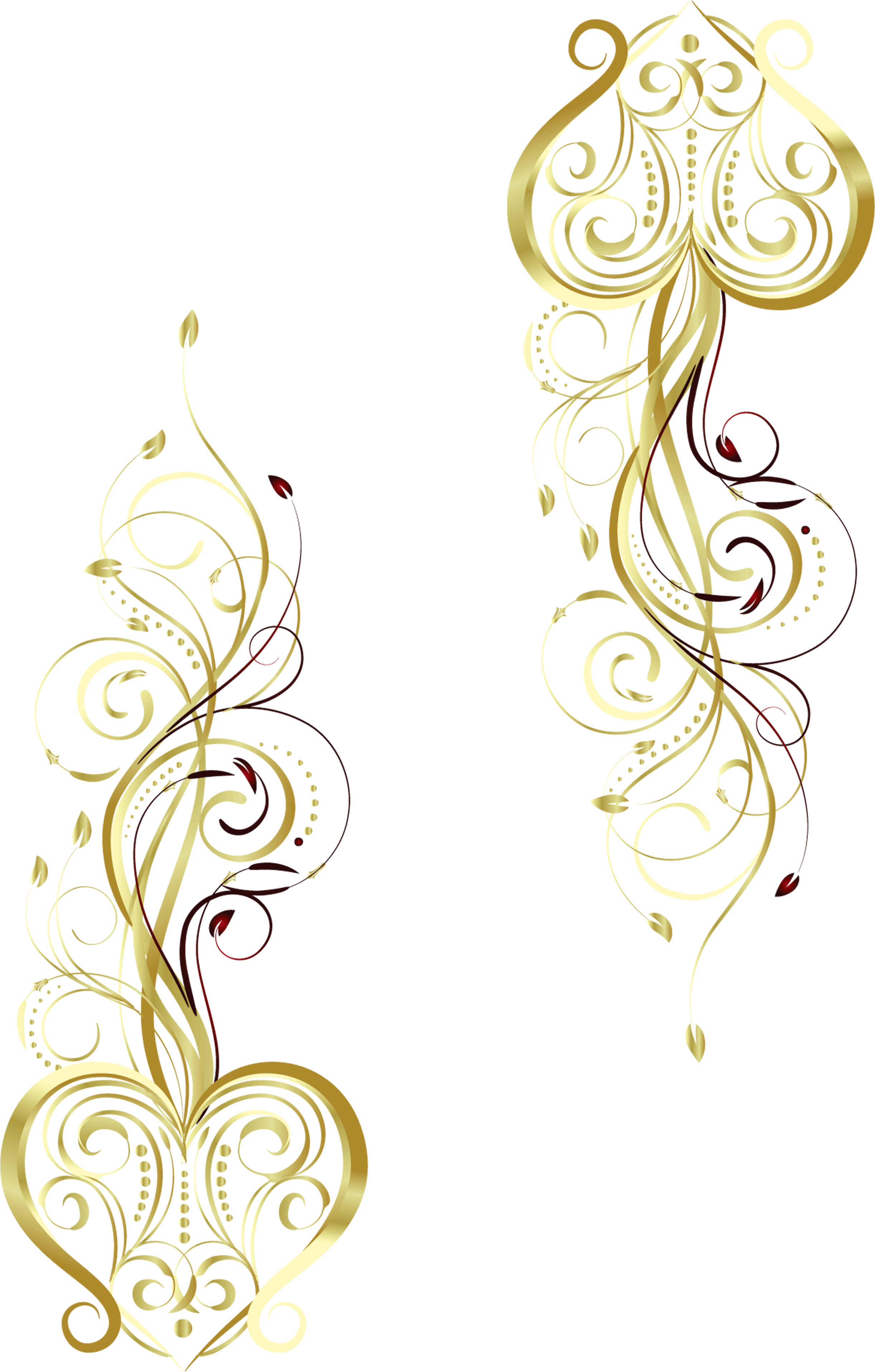 Pattern Motif Gratis Gold Wedding Png Free Photo Clipart - Gold Tattoo Png (3558x4319), Png Download