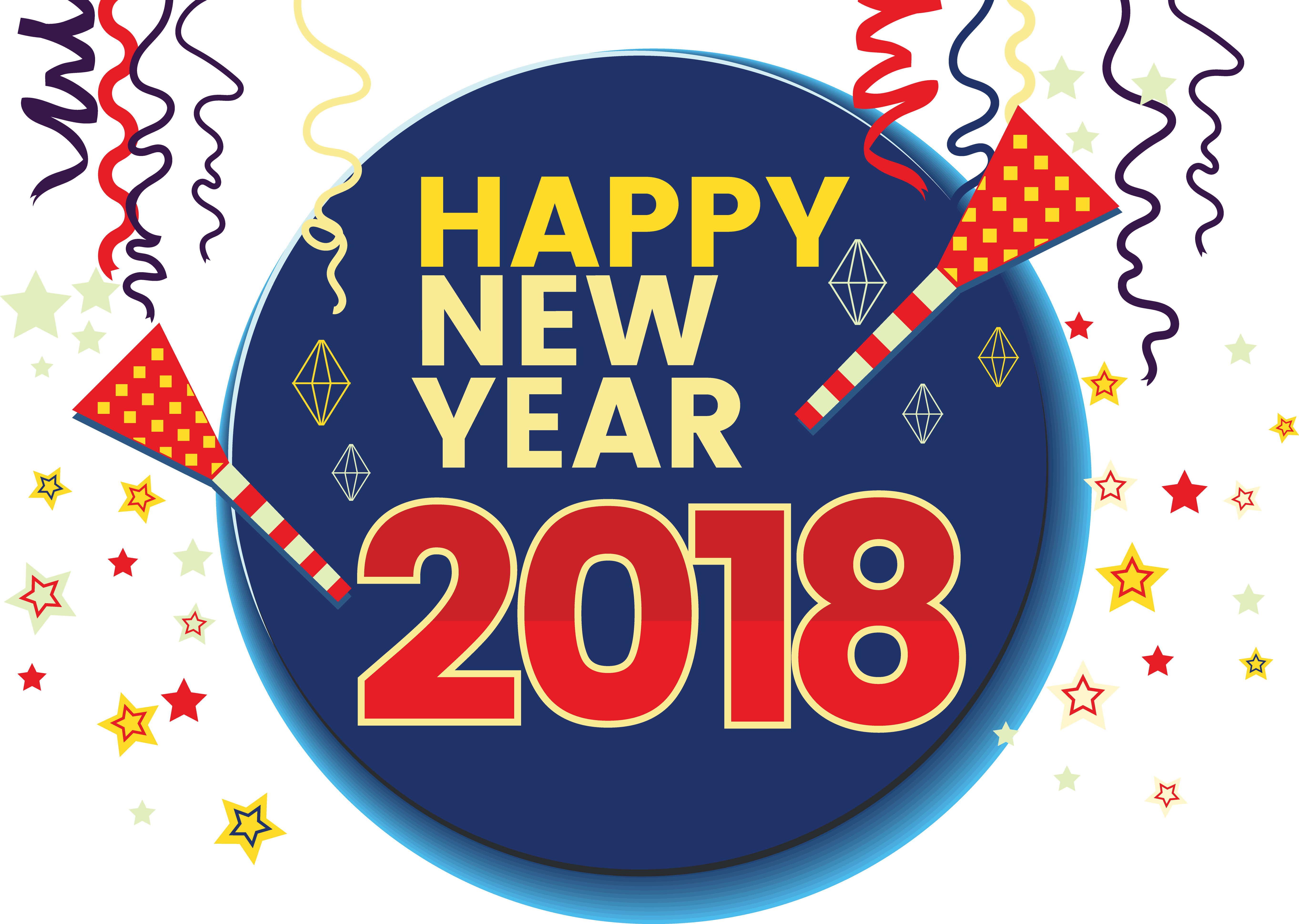 Happy New Year 2018 Images Png (5452x3880), Png Download