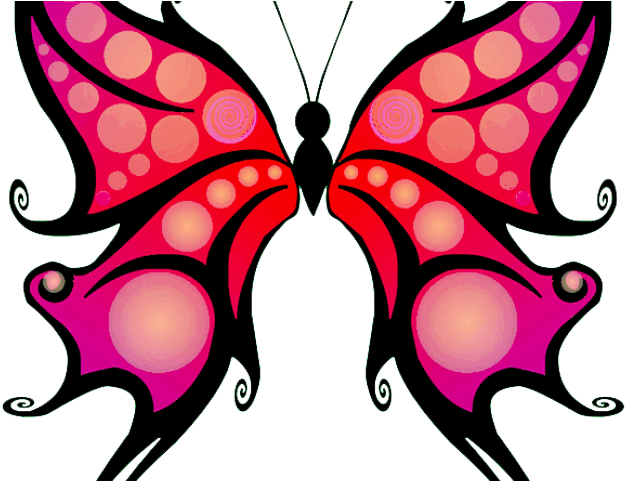 Red Butterfly Cliparts - Colores Purpuras En Mariposas (640x480), Png Download