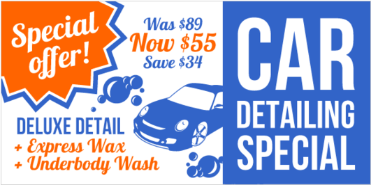 Auto Detailing Vinyl Banner With Special Wax And Wash - City Car (560x560), Png Download