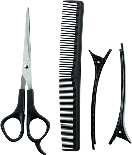 4 Piece Comb Set-professional Hairdressing/styling - Scissors (800x620), Png Download