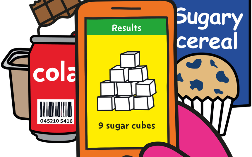 The App Tells You The Equivalent Amount Of Sugar In - Sugar (950x534), Png Download