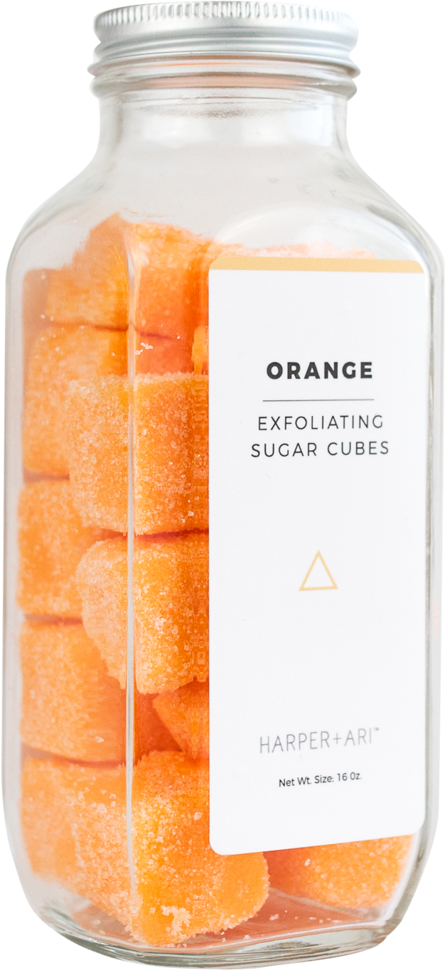 Orange Sugar Cubes - Bottle (690x1432), Png Download