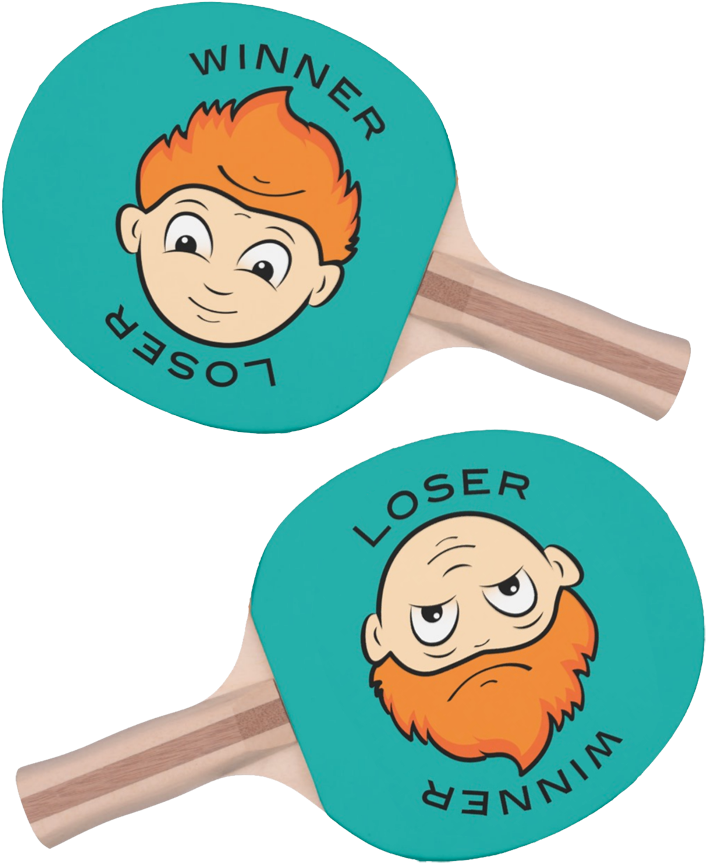 Two Faced Ping-pong Paddle (737x900), Png Download