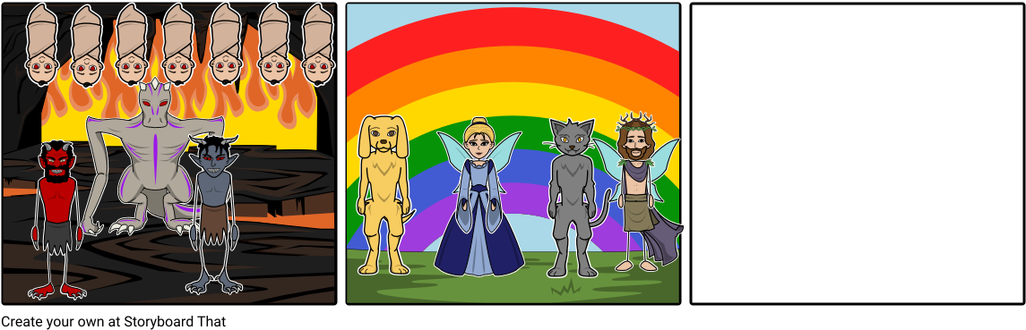 Heaven And H,e,double Hockey Sticks - Cartoon (1164x385), Png Download