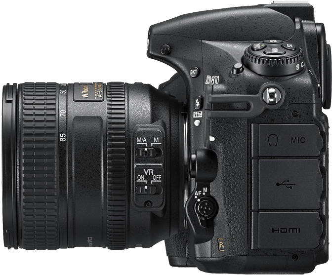 Nikon D810 Camera Side View Transparent Png Image - Nikon Dslr Side View (800x800), Png Download