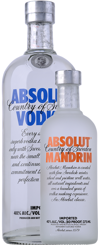 Absolut Vodka Twin Pack 1l With Free Absolut Mandarin - Absolut Vodka (652x1060), Png Download