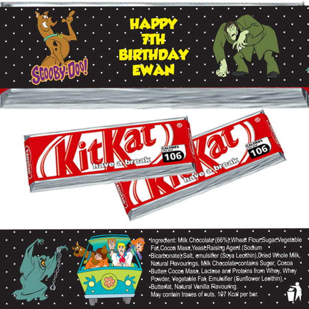 Scooby Doo Kitkat Wrappers - Baby Shark Chocolate Labels (606x606), Png Download