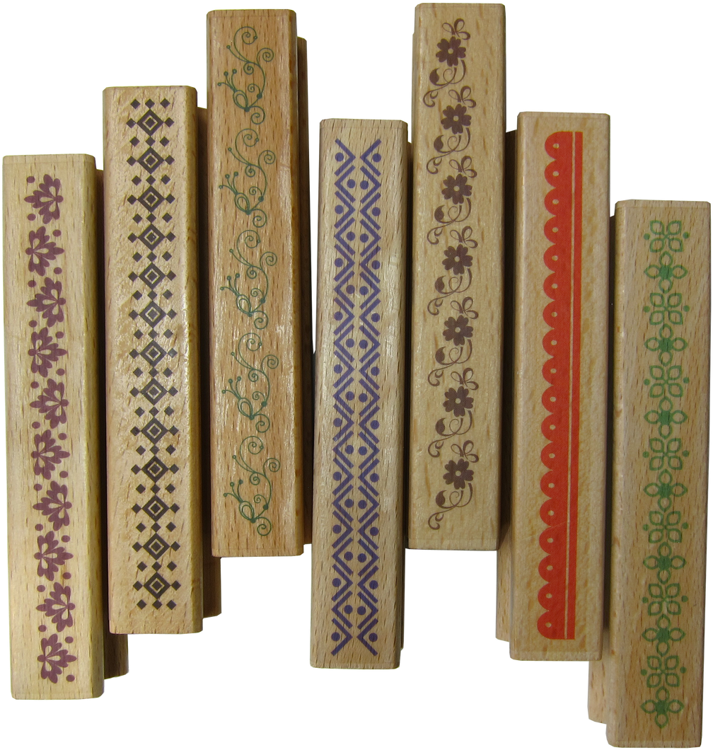 Larger Border Rubber Stamp - Wood (1280x1280), Png Download