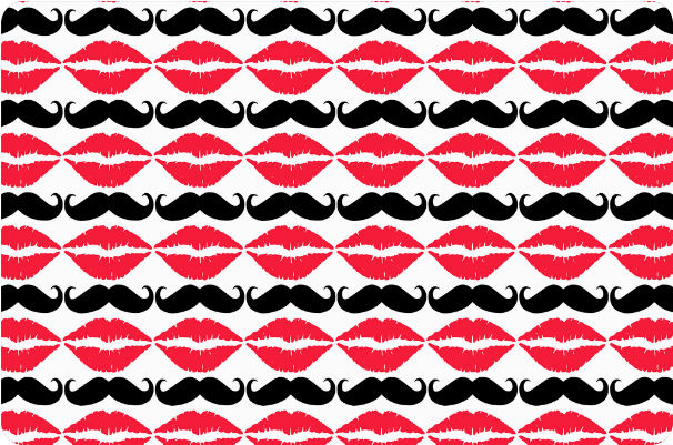 Red And Black Hipster Mustache And Lips Doormat - Mustache (800x800), Png Download