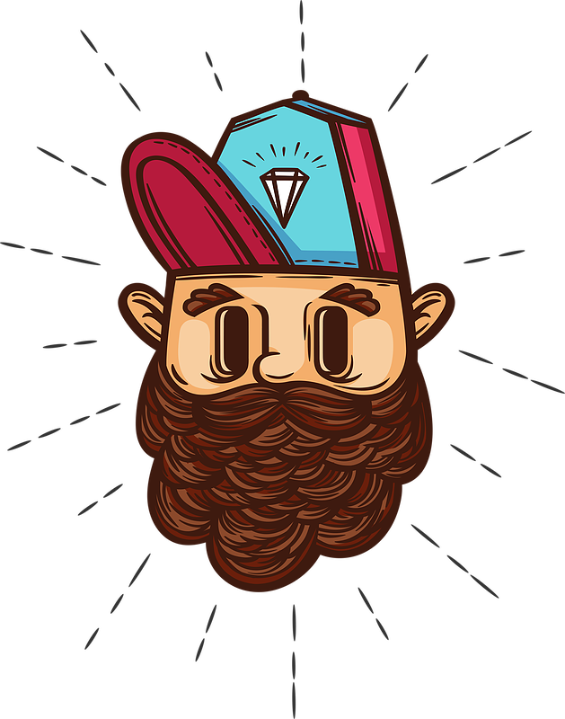 Hipster With Diamond Cap - Illustration (629x800), Png Download