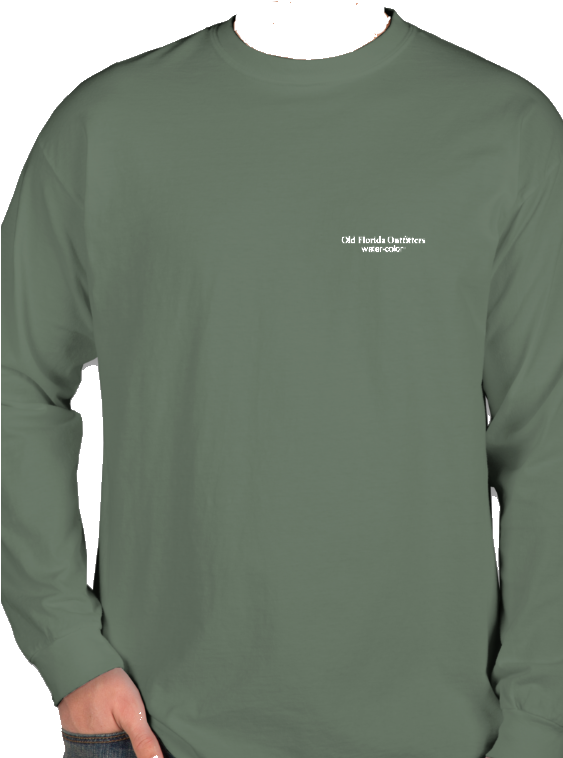 Ofo Long Sleeve Logo T-shirt In Forest/white - Long-sleeved T-shirt (562x765), Png Download
