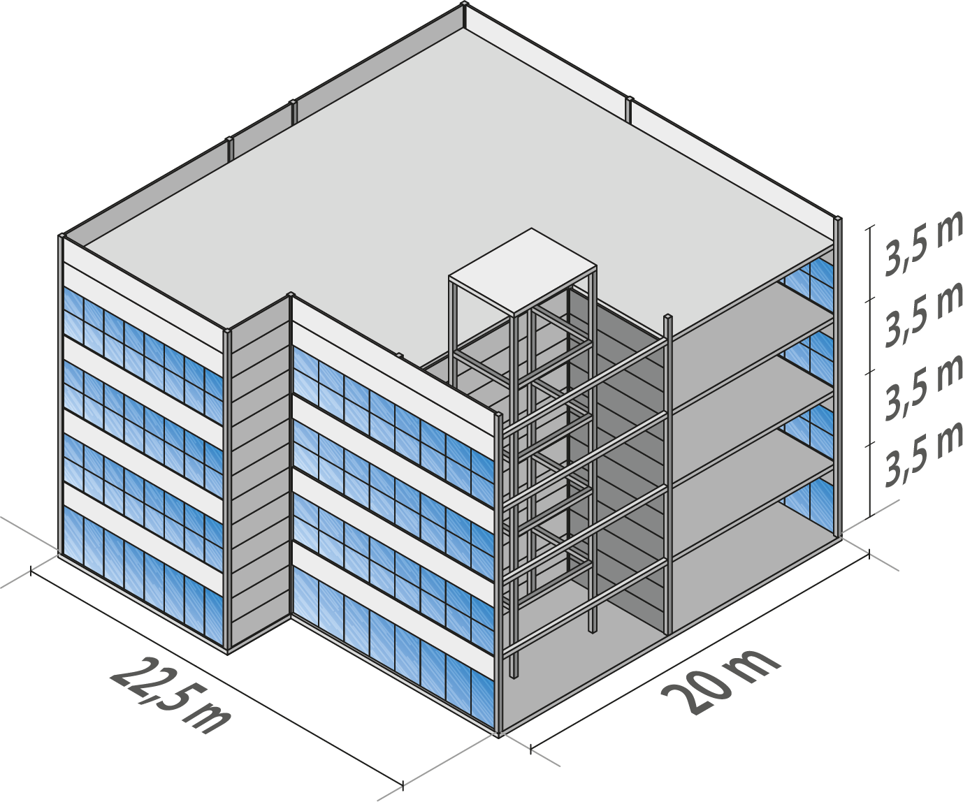 A Modulação G Possui Vãos De 12,5 M - Diagram (1378x1148), Png Download