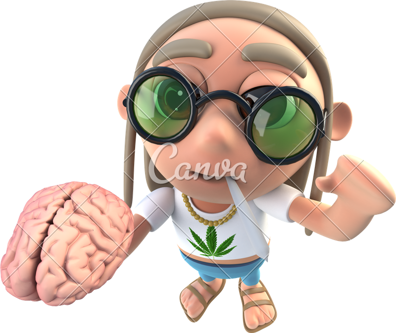 Funny Brain Images - Transparent Cartoon Funny Weed Png Clipart (800x673), Png Download