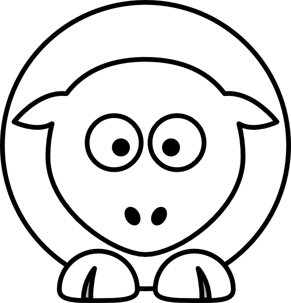 Sheep Cartoon Outline Svg Clip Arts 576 X 600 Px (576x600), Png Download