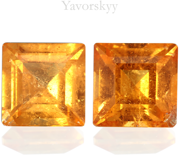 A Pair Of Mandarin Garnet Square - Crystal (1000x667), Png Download