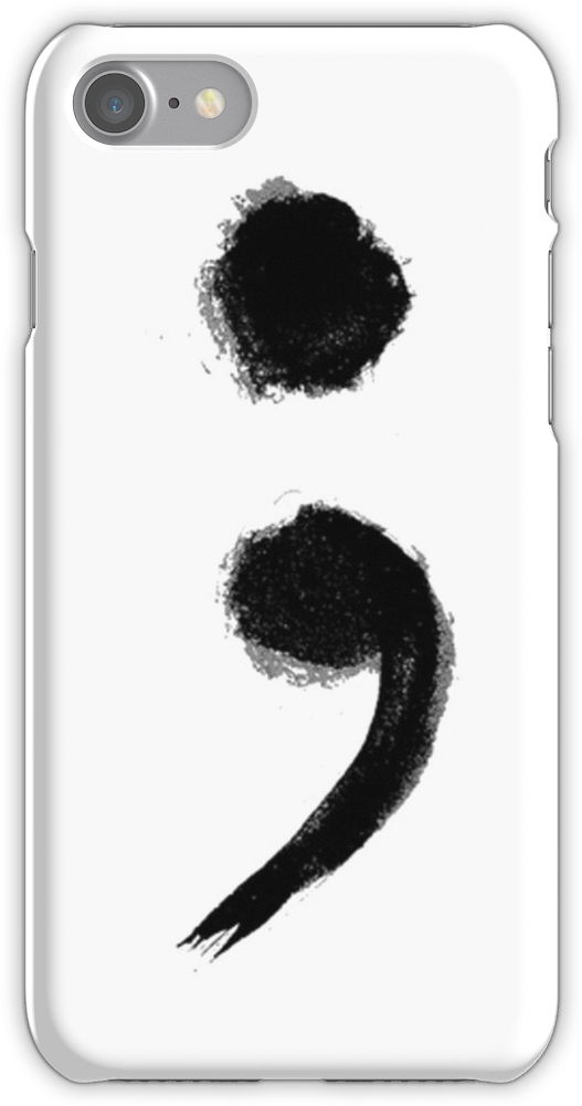 Semicolon Iphone 7 Snap Case - Symbol Of Suicide (750x1000), Png Download