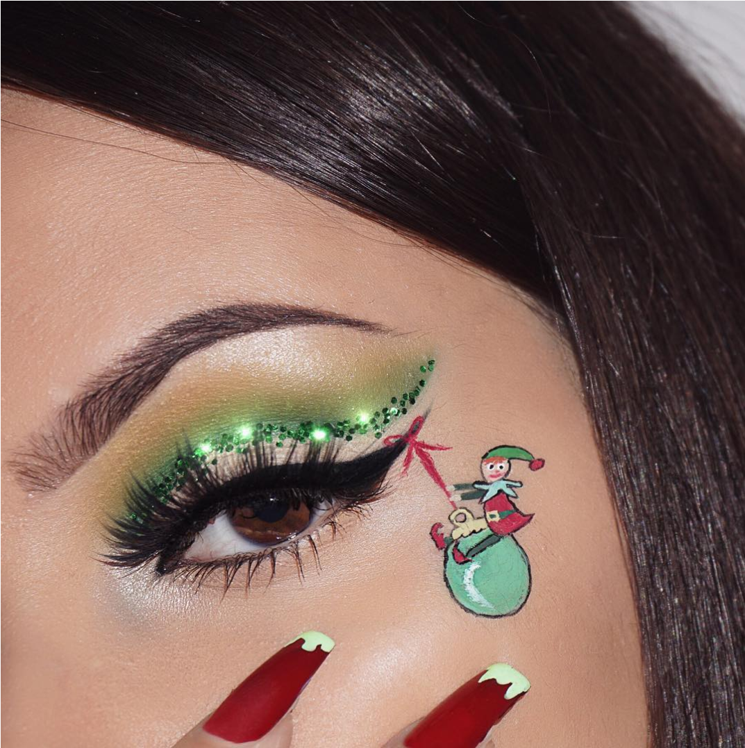Image Free Stock Eyeshadow Drawing Eye - Christmas Tree Makeup (1200x1200), Png Download