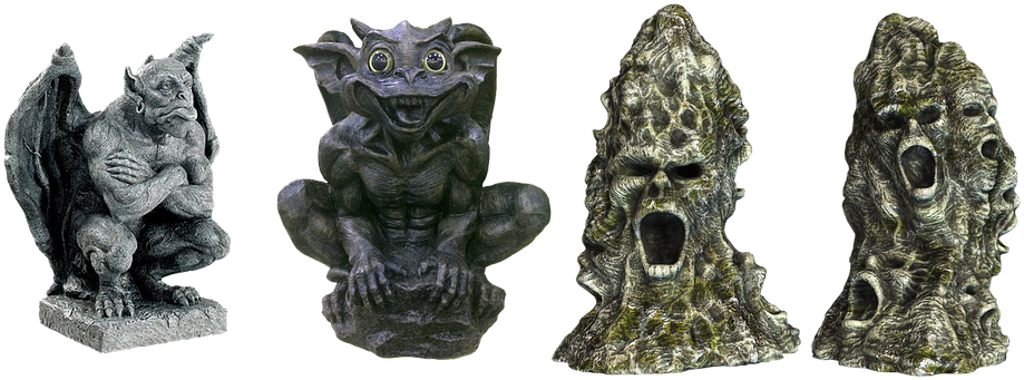 Stone Figure, Isolated, Mysthisch - Gargoyle Sculptures (935x340), Png Download