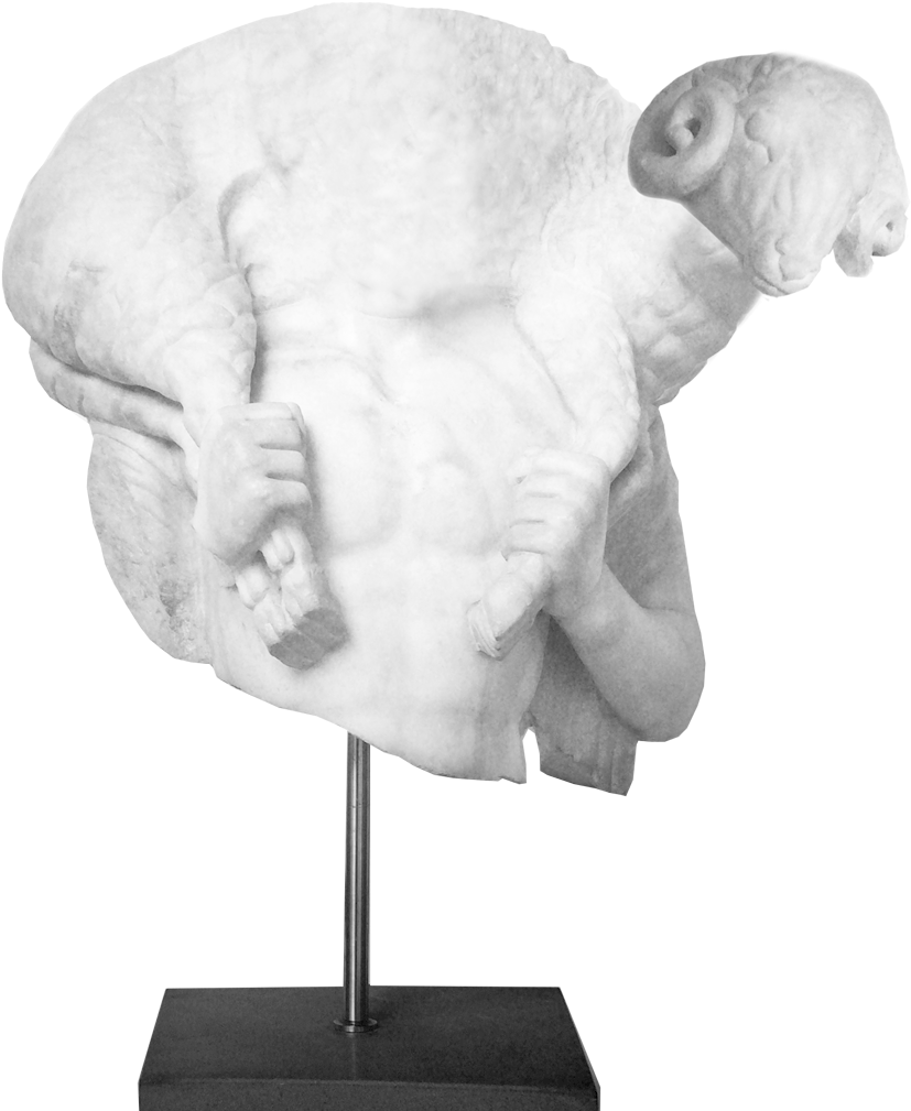 Noman Head But Lamb Head Sleeps - Hermes Kriophoros (1000x1111), Png Download