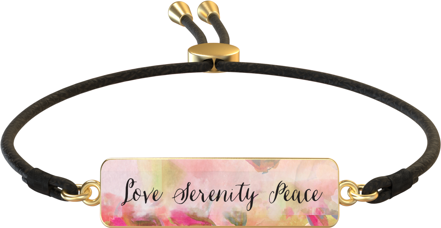 Serenity Rectangle Gold Cord Bracelet - Bracelet (2000x2000), Png Download