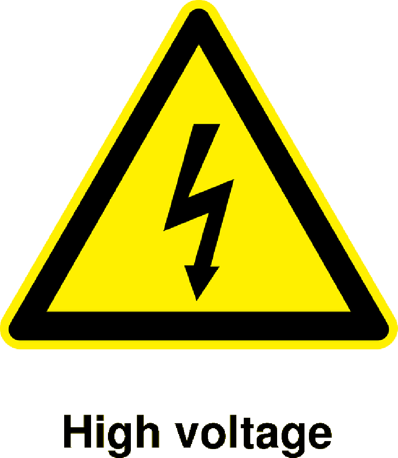 Sign Icon Symbol Safety Cartoon Signs Symbols - Warning High Voltage Vector (800x922), Png Download