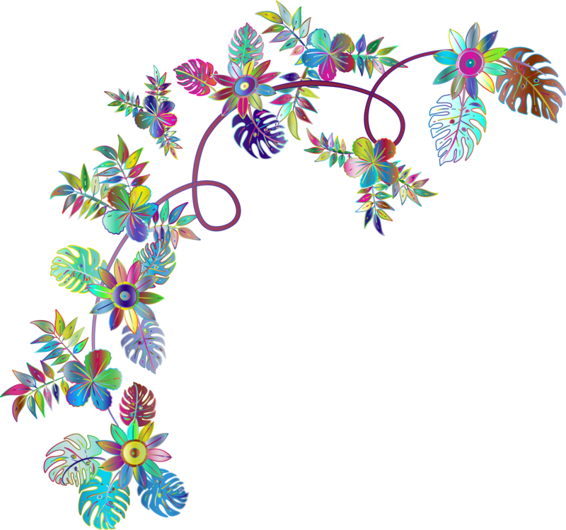 Line Art Floral Design Painting Cut Flowers - Flower Decoration By Fractalbee Prismatic (800x750), Png Download