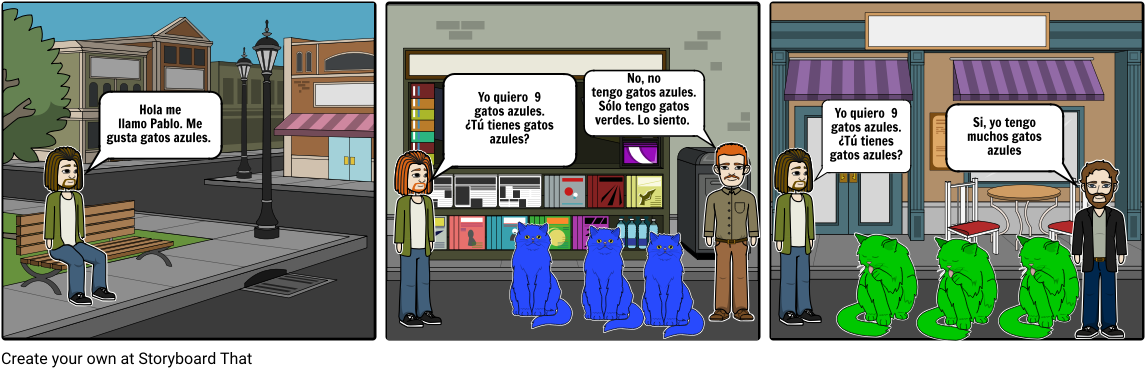 Azules Gatos - Cartoon (1164x385), Png Download