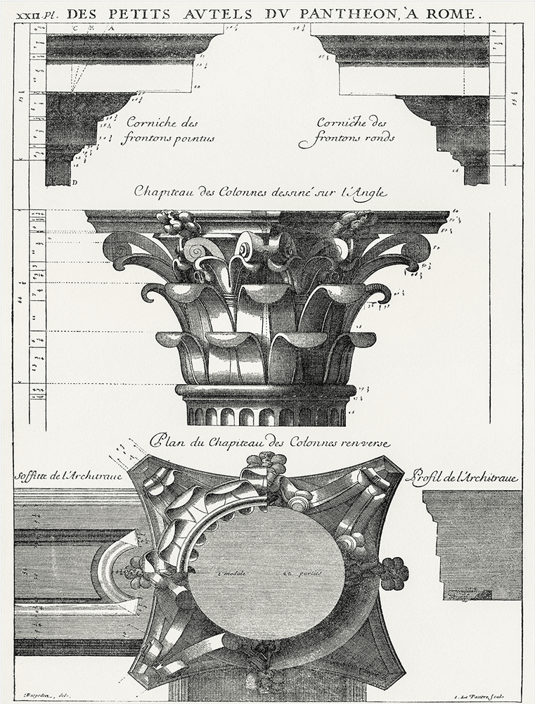 Roman Columns - Pantheon Columns Drawing (1000x1000), Png Download