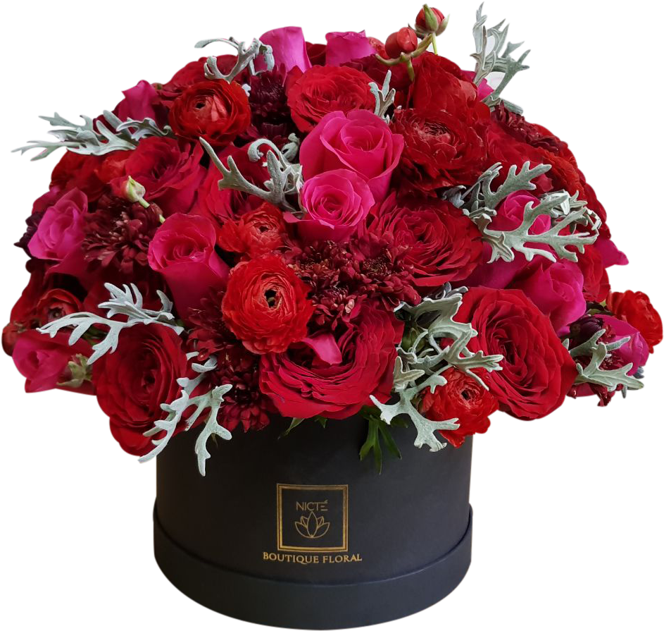 Caja De Rosas Rojas Redonda - Garden Roses (984x926), Png Download