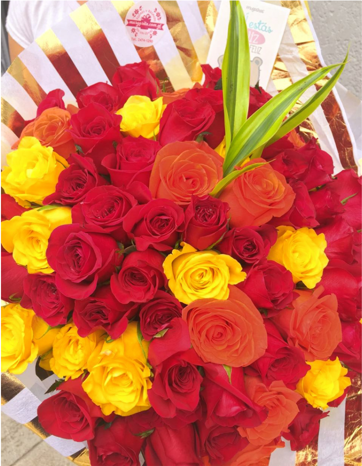 Ramo 75 Rosas Q675 - Floribunda (935x960), Png Download