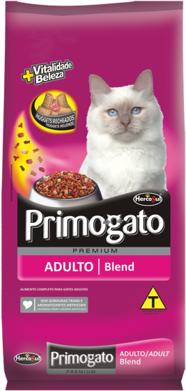 Cats Adults - Blend - Ração Primogato (530x580), Png Download