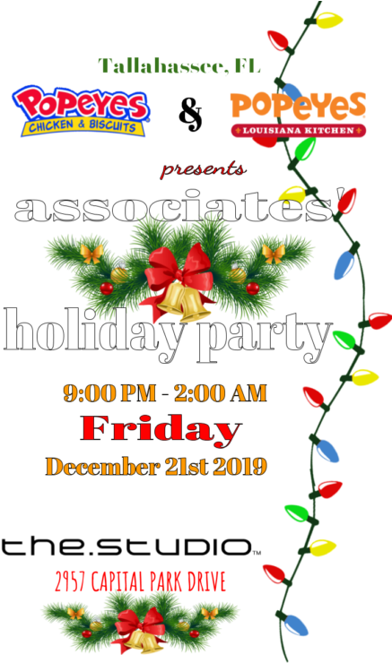 Popeye's Holiday Party - Christmas Decoration (458x744), Png Download