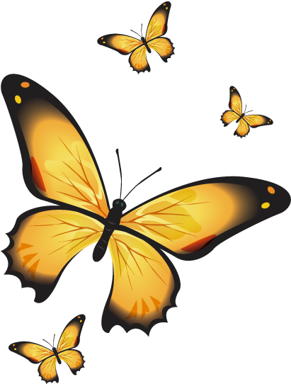Adesivo De Parede Borboletas Amarelas - Imagens De Borboletas Amarelas (600x600), Png Download