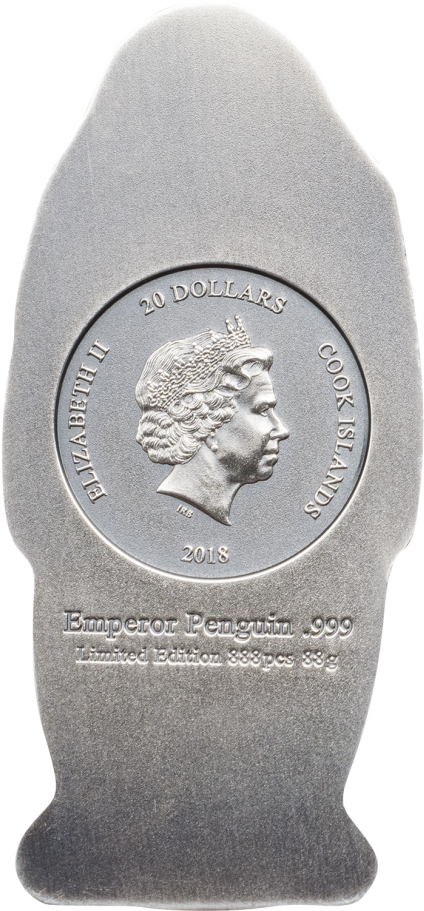 Cook Islands 2018 Emperor Penguin Antiqued Silver Coin - Emperor Penguin (910x910), Png Download