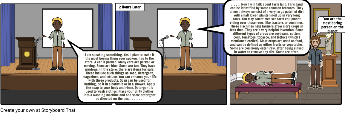 The Boring Speach - Cartoon (1164x385), Png Download