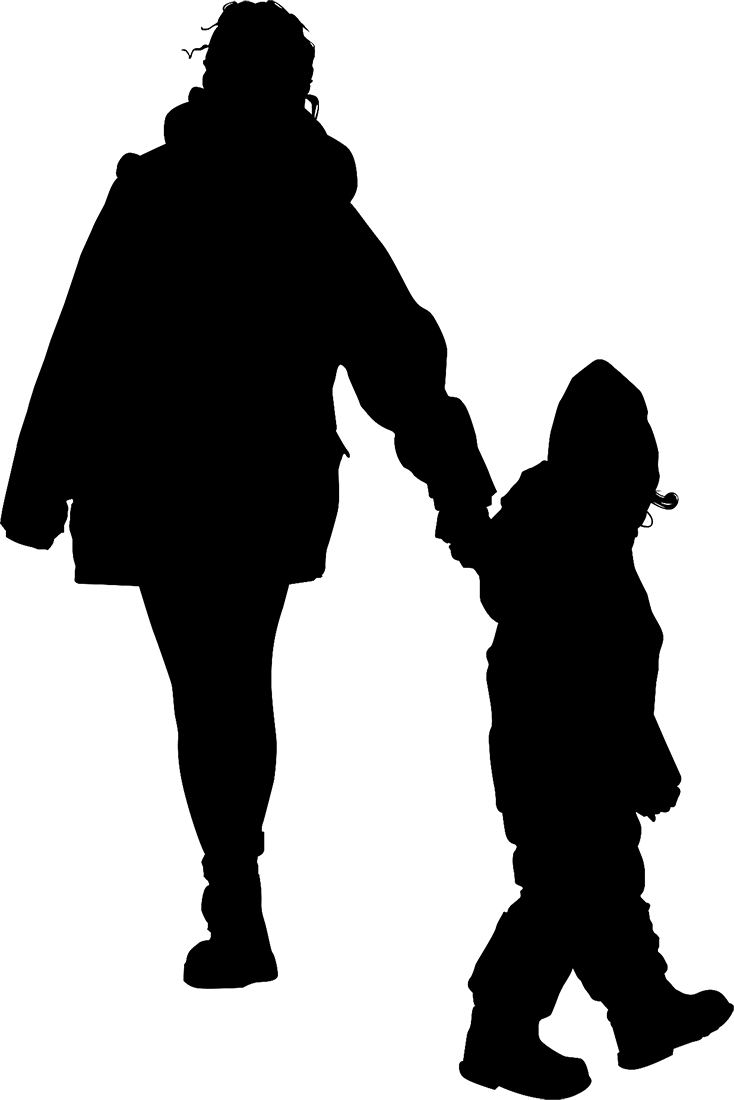 People Silhouette People Silhouette - Cut Out People Winter (734x1100), Png Download
