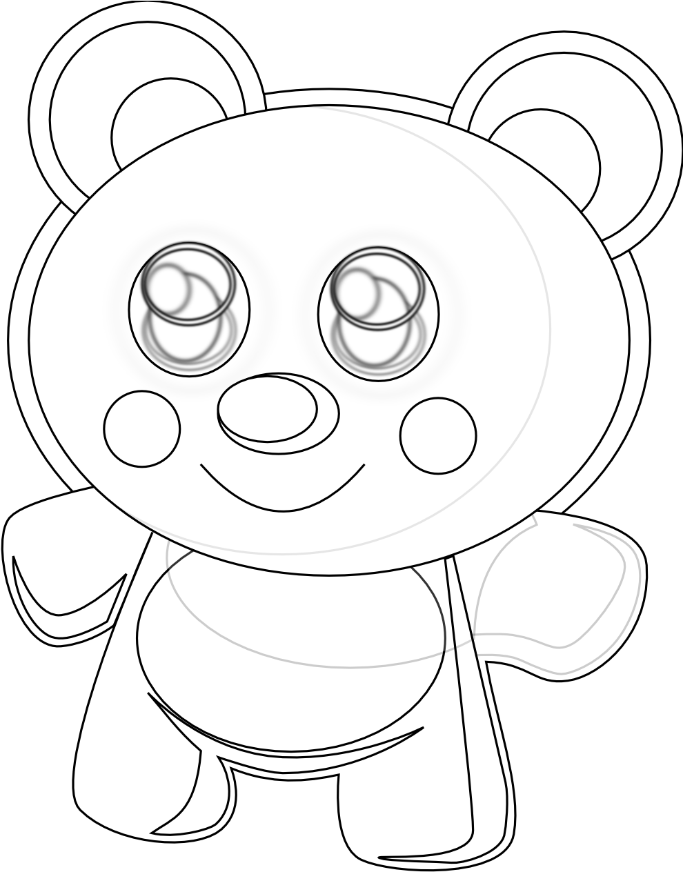 Teddy Bear Black And White Cute Animal Bear Clipart - Teddy Bear (555x707), Png Download