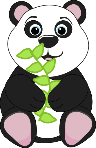 Animals Reading Clipart - Panda Bear Clipart (331x509), Png Download