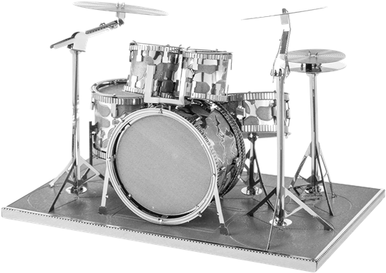 Metal Earth Musical - Drum Set Metal Earth 3d Model (600x416), Png Download