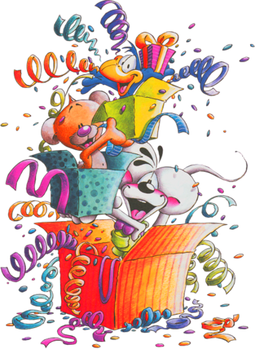 Happy Birthday Art, Happy Birthday Celebration, Birthday - Aniversarios De Colegios Dibujos (365x500), Png Download