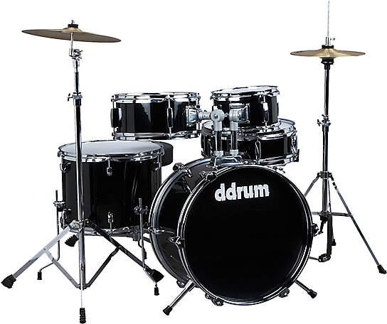 Ddrum D1 Junior Drum Set 5pc - Midnight Black (543x599), Png Download