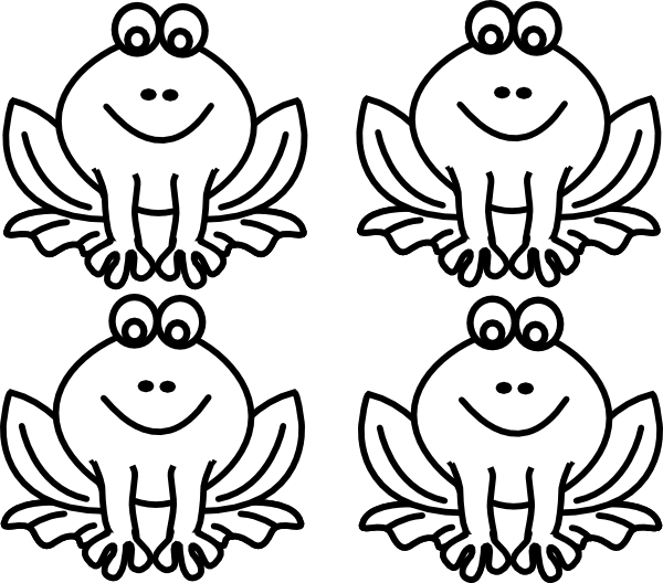 Frog Outline Embroidery Design (600x528), Png Download