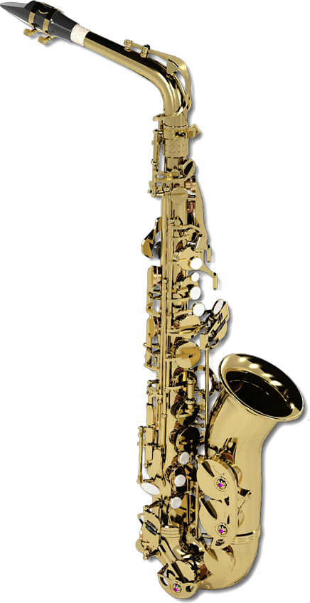 Saxaphone Drawing Realistic - Saxophone Render (436x848), Png Download