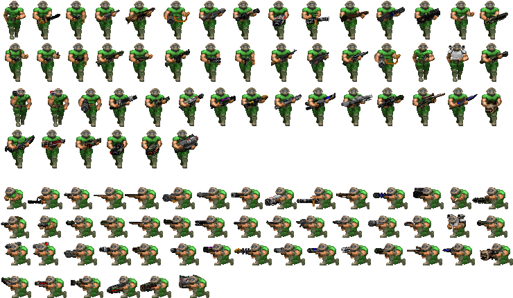 Marineskins V7 - Doom Guy Sprites (750x455), Png Download