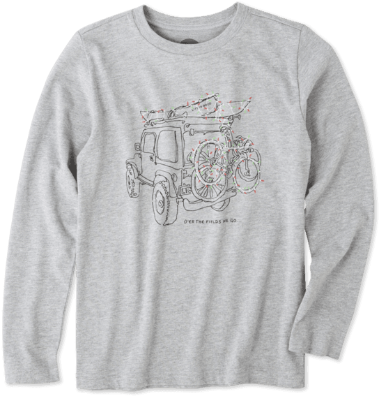 Boys Holiday Off Road Long Sleeve Crusher Tee - Sleeve (570x570), Png Download
