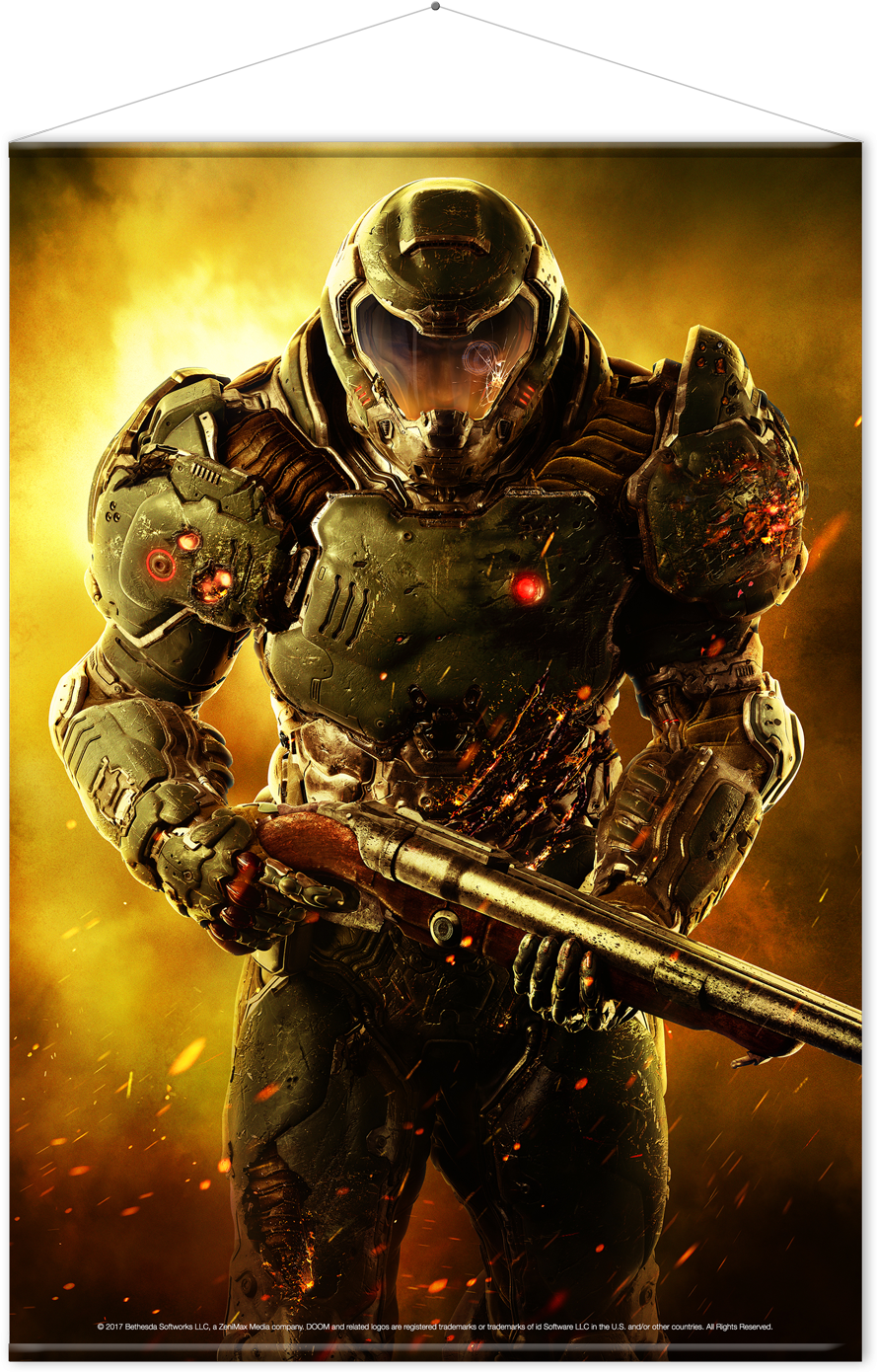 The Bethesda Store Europe - Doom Wall Scroll (1500x1500), Png Download