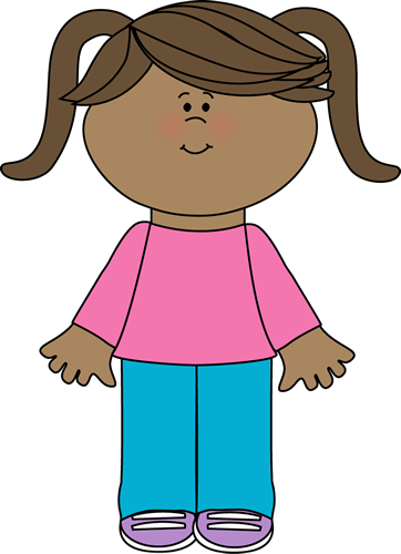 Cute Little Girl Clip Art - Standing Clip Art (362x500), Png Download