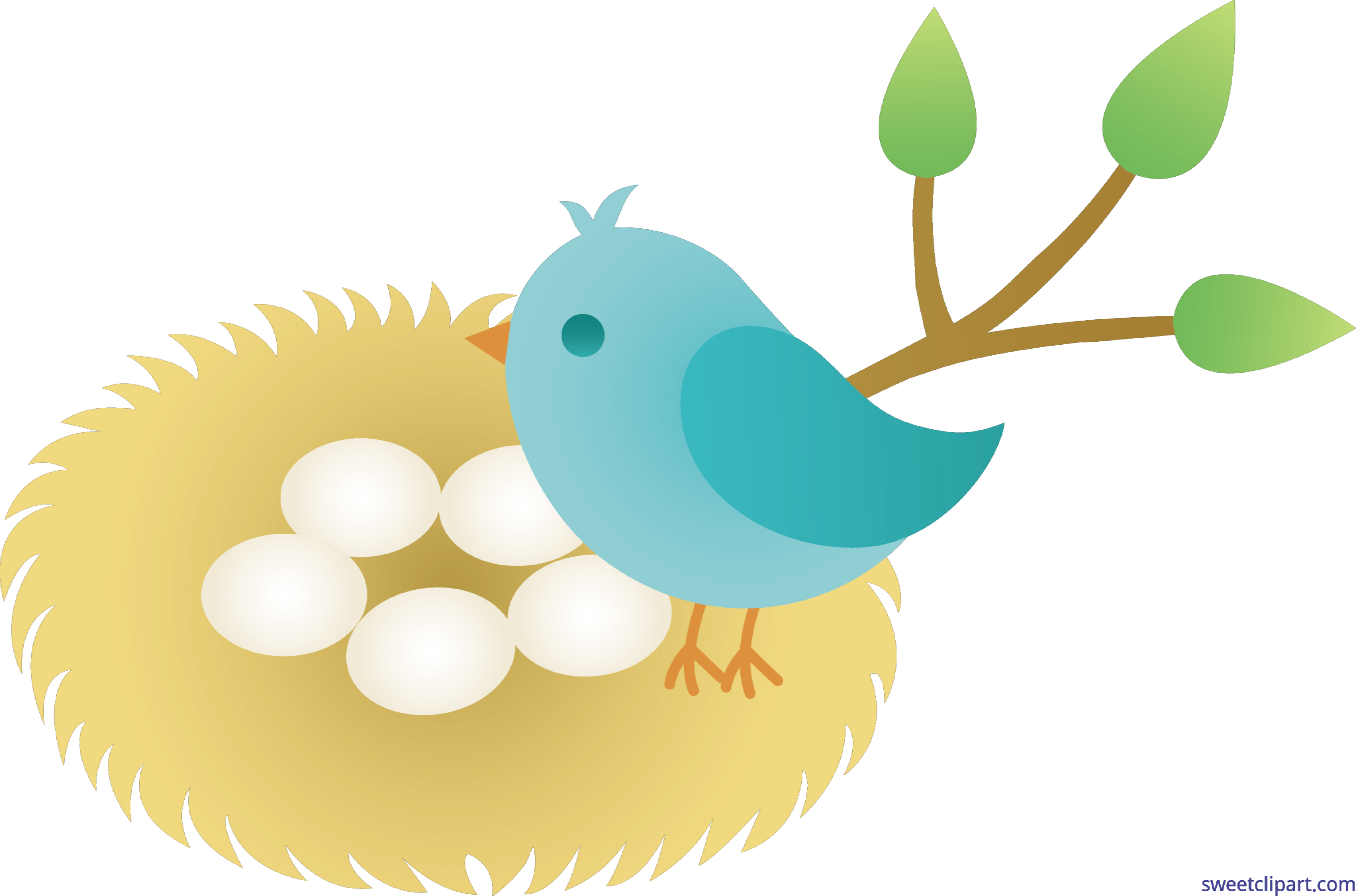 Picture Black And White Download Unconditional Cartoon - Bird Nest With Eggs Cartoon (5762x3809), Png Download